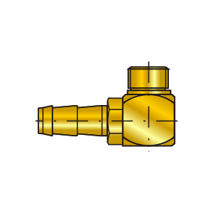Koncovka s trnem pro nástrčnou hadici, 90°